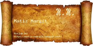 Matiz Margit névjegykártya